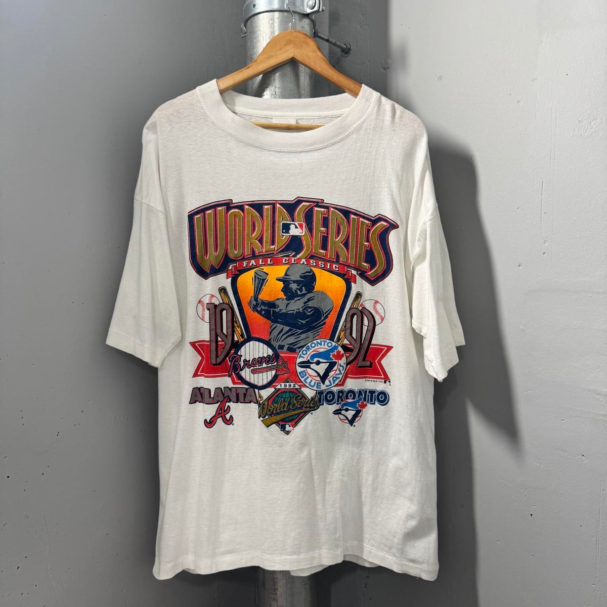 Vintage 1992 World Series Graphic Tee Atlanta Braves vs Toronto Blue Jays - Image 1