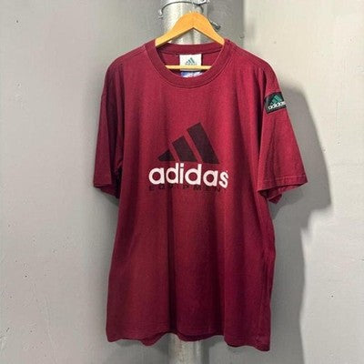 Vintage 90s Adidas Equipment EQT Maroon T-Shirt Men's XL - Image 1