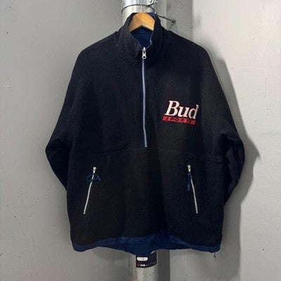 Vintage Budweiser Sports Reversible Fleece Windbreaker Jacket - Image 2