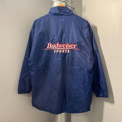 Vintage Budweiser Sports Reversible Fleece Windbreaker Jacket - Image 3