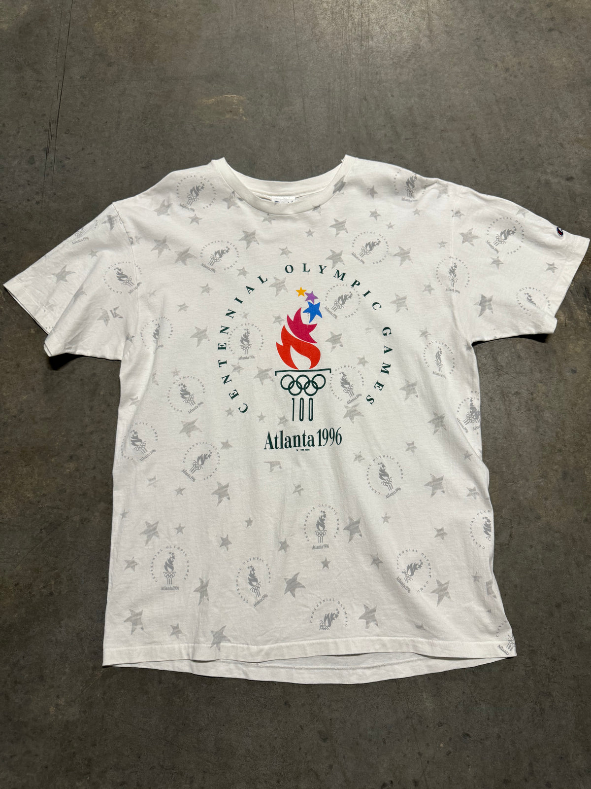 Vintage 1996 Atlanta Olympics All-Over Print T-Shirt – XL