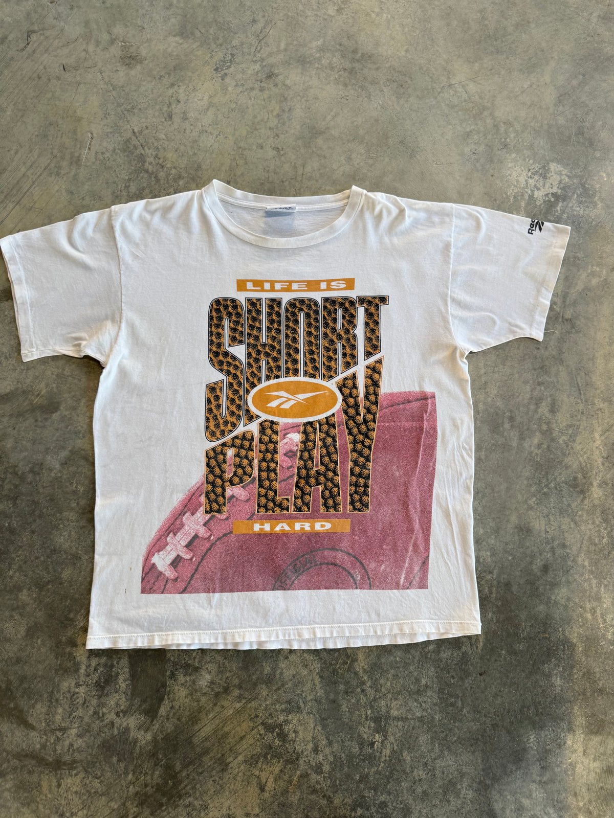 Vintage Reebok 'Life Is Short, Play Hard' T-Shirt – L